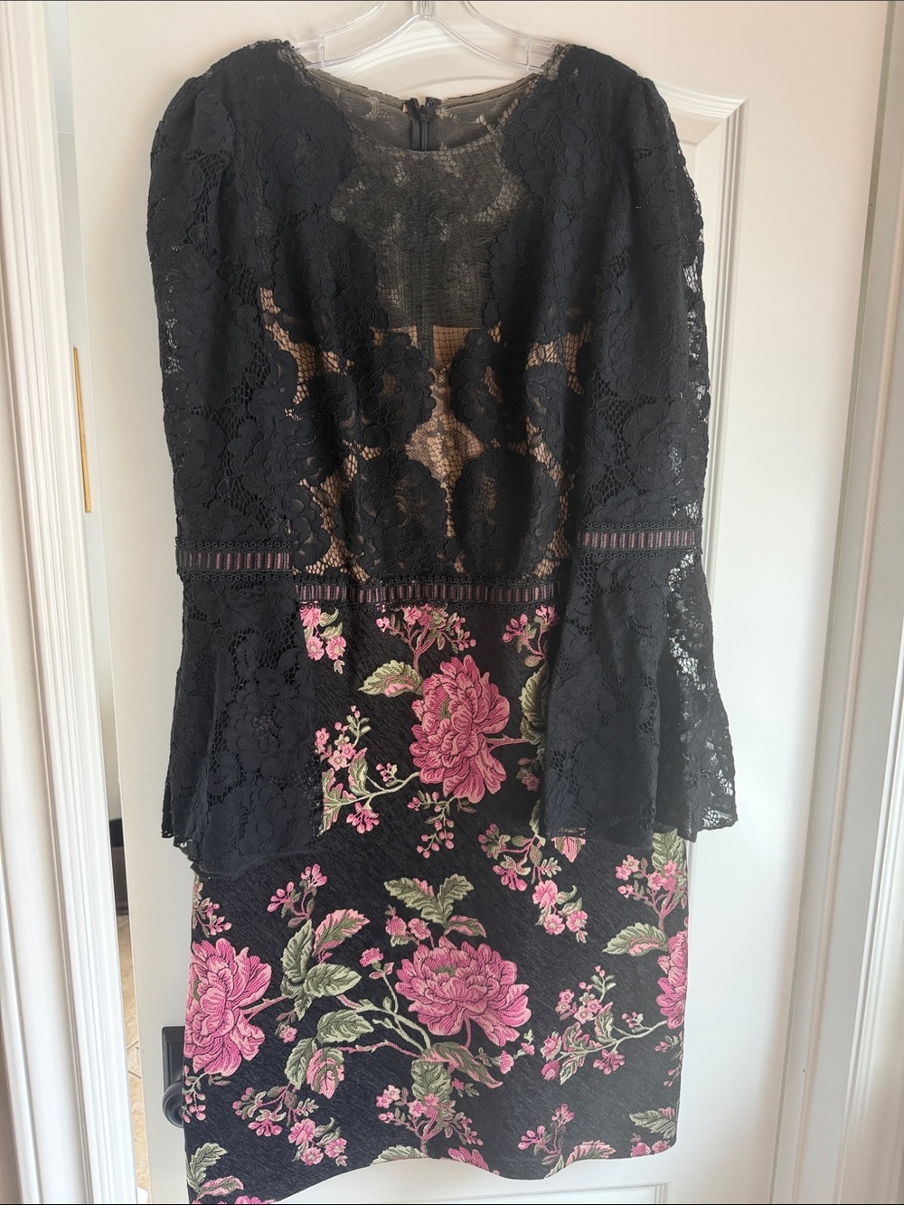 Tadashi Shoji Lace & Floral Jacquard Dress
